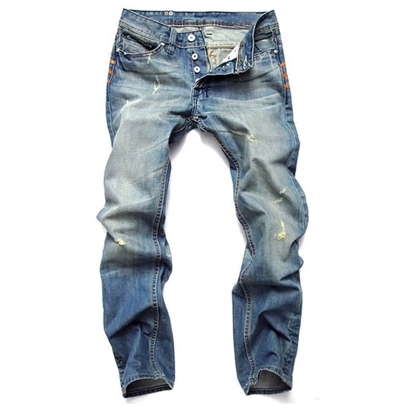 Men's Distressed Denim Skinny Jeans
